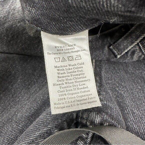 Everlane Women’s NWT Washed Black The Curvy 90's Cheeky Minimalist Jean‎ W33/L28 - Picture 7 of 11